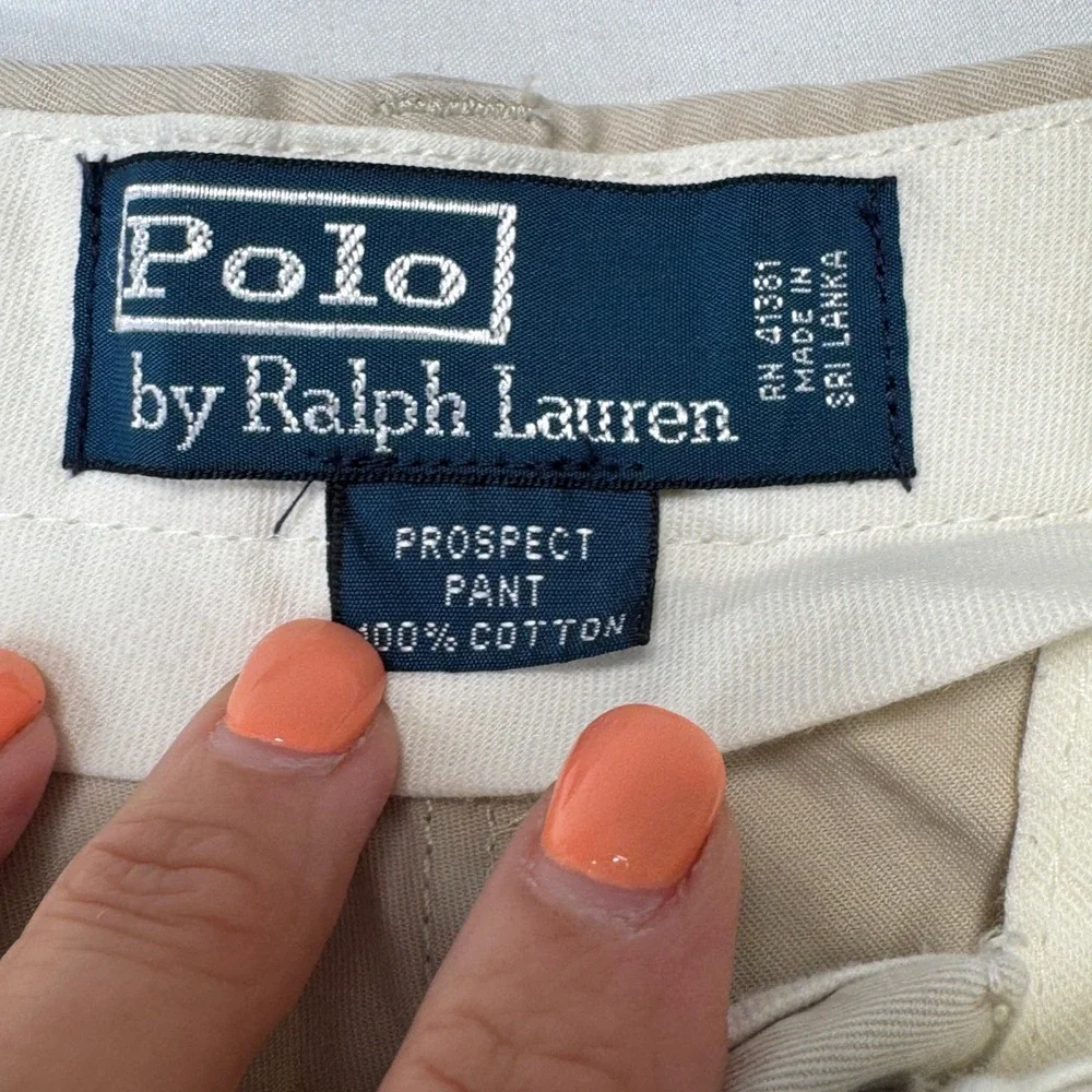 Polo Ralph Lauren Chino Trousers Khaki Cotton Mens 32x30 Prospect Pant Tan